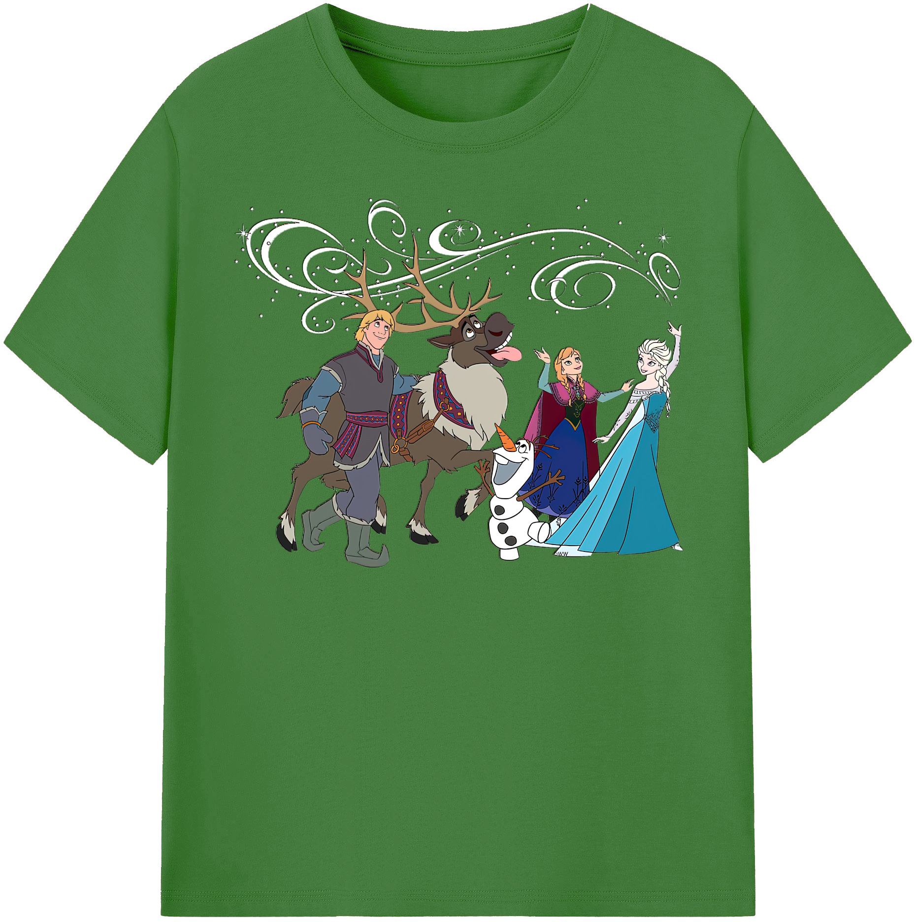 （画像用） アナと雪の女王 アンナ エルサ Frozen Anna Elsa レディースカジュアルプリントTシャツ（綿100％）